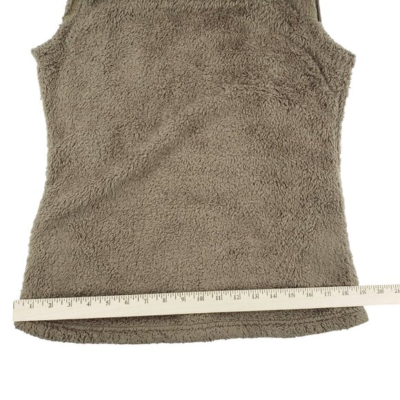 Kuhl Flight Vest Women Small Brown Deep Pile Sherpa Fleece Full Zip Hidden Hood - Picture 12 of 12